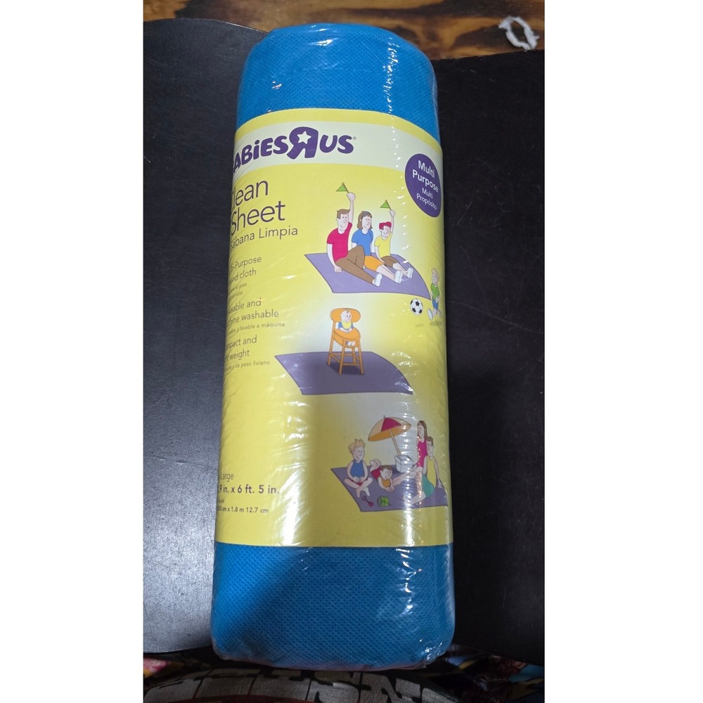 Babies R Us Clean Sheet Multi Purpose Ground Cloth Blue‎ Large 4ft 9in x 6ft 5in
